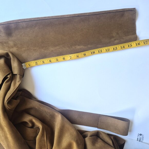 Banana Republic faux suede trench coat, brown, XS - Picture 6 of 7